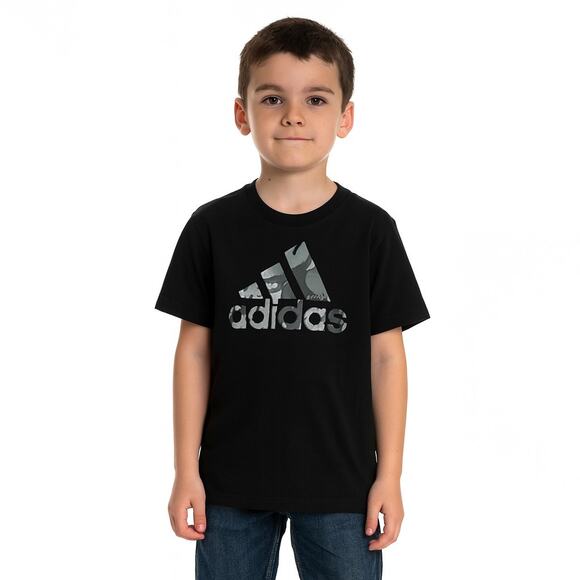 Adidas Boys' Short Sleeve Tee with Camo Graphics - Size 7 - Picture 1 of 6
